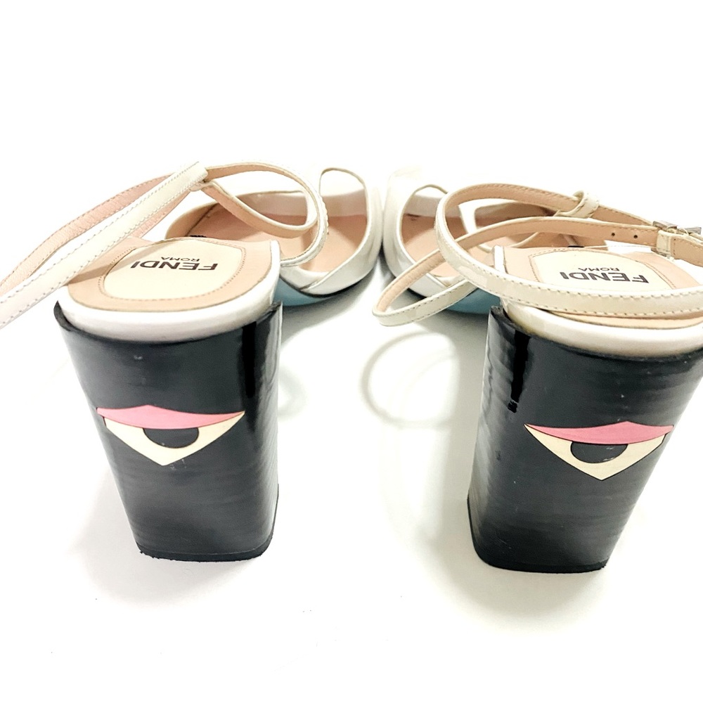 Fendi Monster White Patent Heel with Eyes Size 40